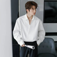 Lapel Long-Sleeve Button-Up Shirt