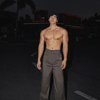 Pantalons décontractés larges en tartan rétro 