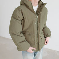 후드가 달린 보온 대형 포켓 재킷 