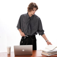 Chemise à carreaux décontractée à boutons 