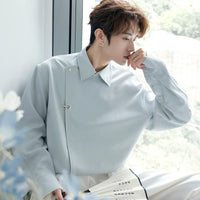 Chemise de style chinois à verrou oblique 