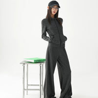 Zip-Up Sweatshirt and Wide-Leg Pants