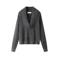 브이넥 카울 칼라 니트 스웨터 