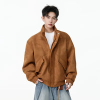 Retro Suede Zip-Up Casual Jacket