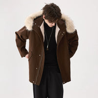 Kürk Astarlı Kapüşonlu Orta Boy Kış Ceketi 