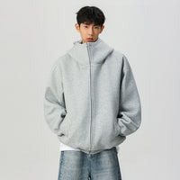 سترة هودي ثقيلة الحجم مزودة بسحاب 