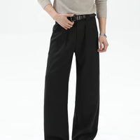 سروال فستان واسع الساق بقصة مستقيمة مع طيات 