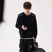 Faux Mink Fleece Knit Sweater