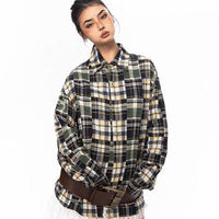 Oversized Colorblock Check Shirt