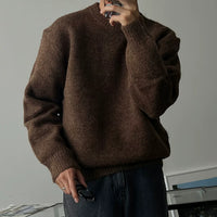 크루 넥 루즈 핏 니트 풀오버 