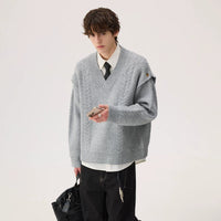 Maglione a maglia con scollo a V staccabile 