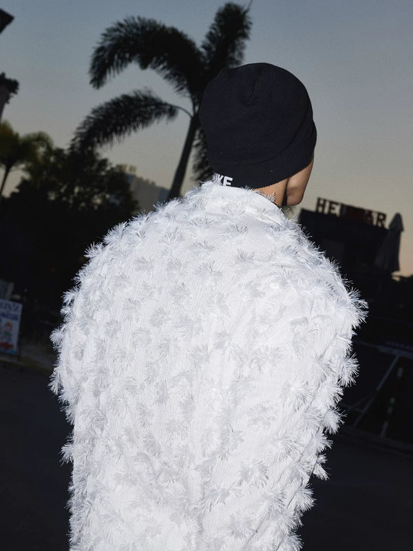 Feather Tassel Textured Long-Sleeve Shirt 5