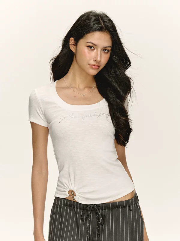 Fitted Scoop Neck Short Sleeve T-Shirt 3