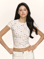 Fitted Short Sleeve Graphic Crop Tee 3