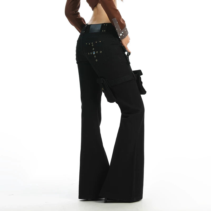 Flared Cargo Pants with Utility Pockets 3