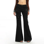 Flared Cargo Pants with Utility Pockets 4