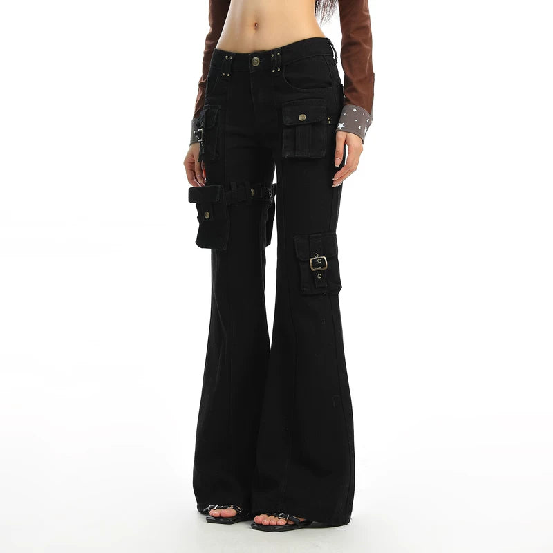 Flared Cargo Pants with Utility Pockets 5