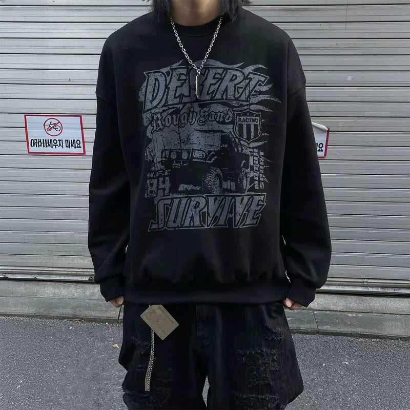 Fleece-Lined Desert Graphic Crewneck Sweatshirt 2