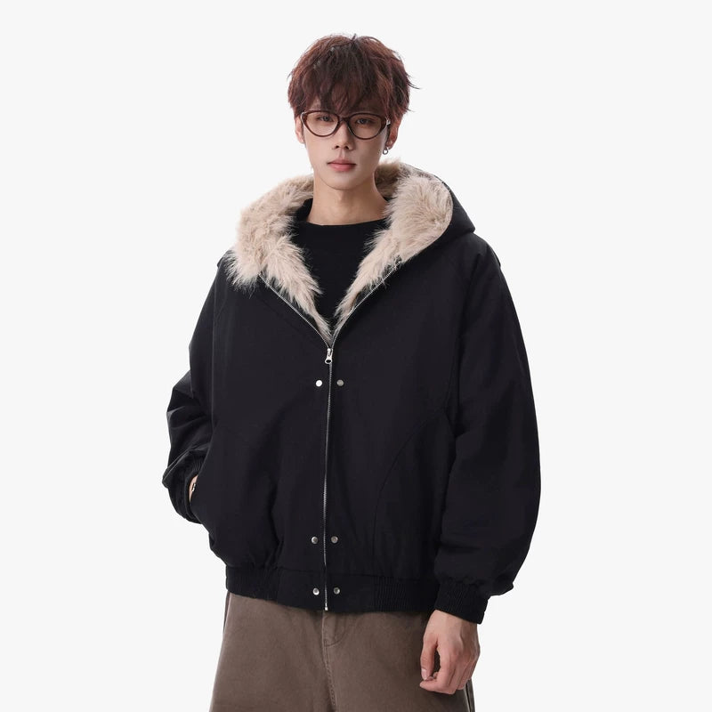 Fleece Lined Hooded Short Winter Jacket 5