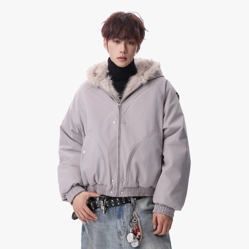 1627207:28334,5963573593573,1627207:28334,5963573593574,1627207:28334,5963573593575,1627207:28334,5963573593576,5963573593573,5963573593574,5963573593575,5963573593576, Fleece Lined Hooded Short Winter Jacket