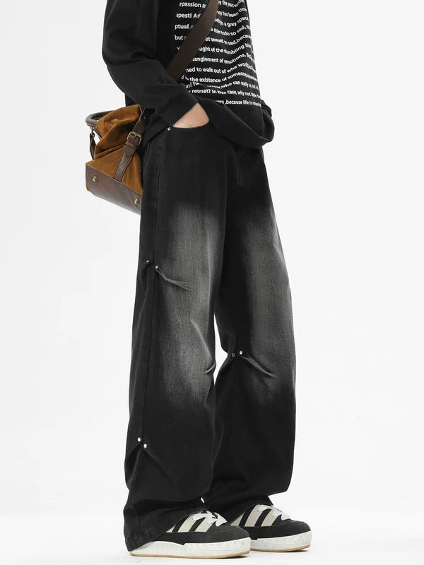 Fleece Lined Loose Fit Straight Leg Jeans 5