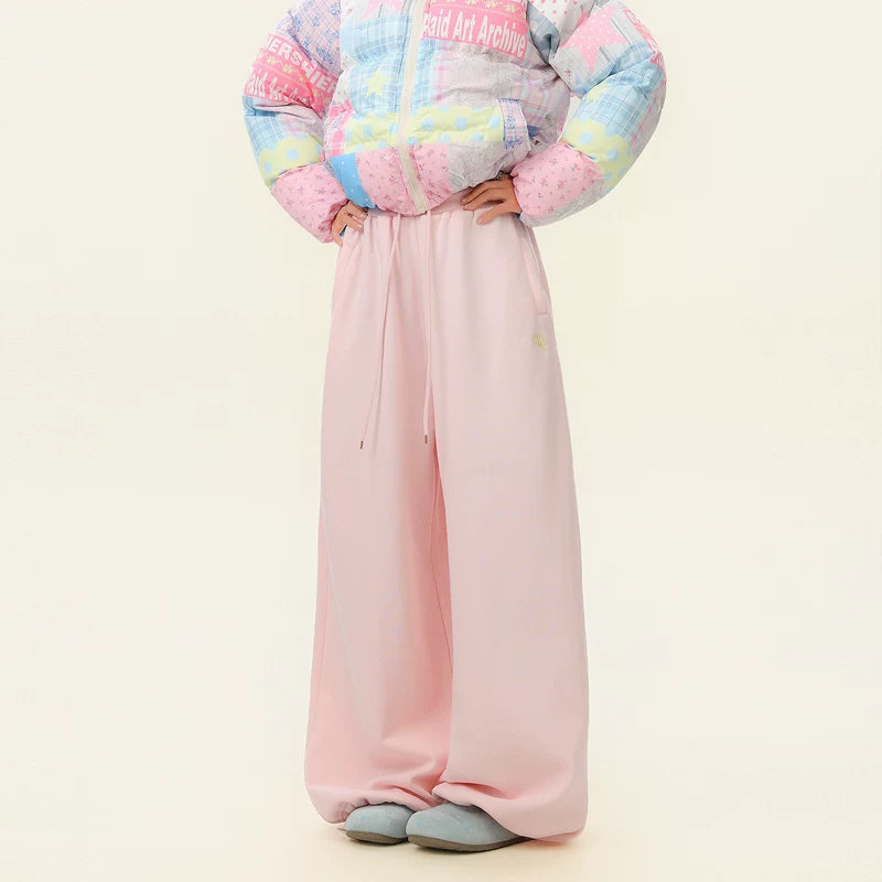 Fleece-Lined Wide Leg Sweatpants Pants 2