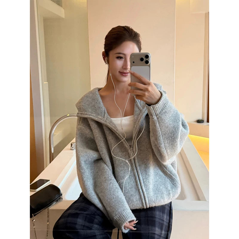 alt_id_3303728982, Fleece Zip Up Hooded Sweatshirt Cardigan