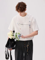 Floral Embroidered Graphic Crewneck T-Shirt 4