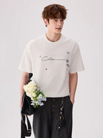 Floral Embroidered Graphic Crewneck T-Shirt 5