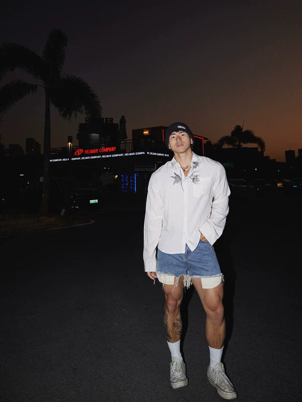 Floral Embroidered Long Sleeve Button-Up Shirt 5