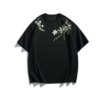 5952970590533,5952970590534,5952970590535,5952970590536, Floral Embroidered Loose Fit Short-Sleeve T-Shirt