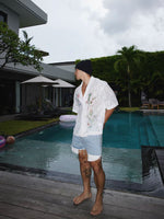 Floral Lace Cuban Collar Short-Sleeve Shirt 5