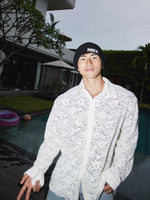 Floral Lace Long Sleeve Button-Up Shirt 1