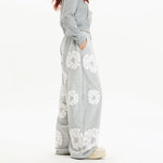 Floral Print Elastic Waist Wide Leg Pants 2