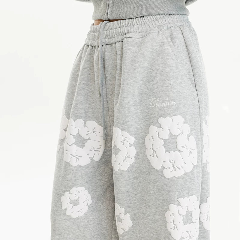 Floral Print Elastic Waist Wide Leg Pants 3