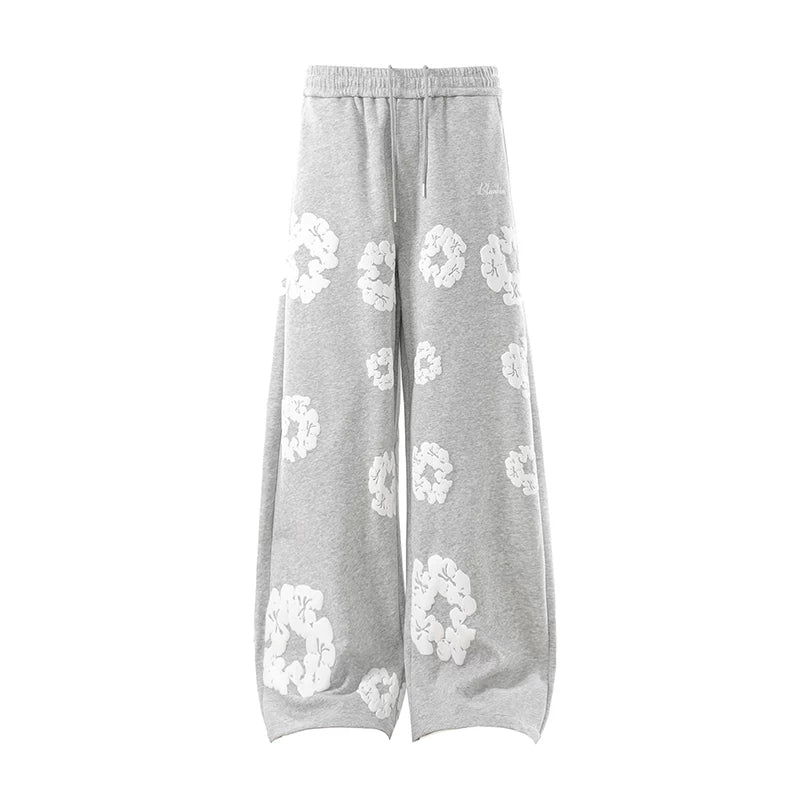 Floral Print Elastic Waist Wide Leg Pants 5