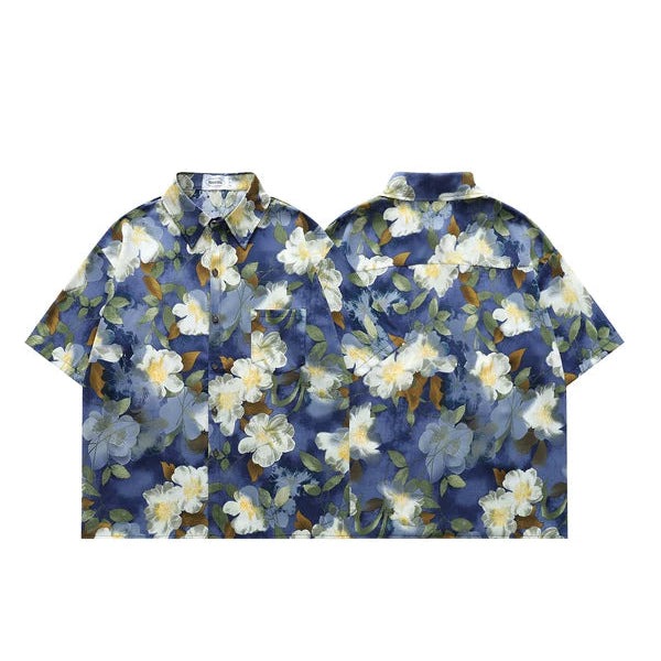 Floral Print Short Sleeve Button-Up Shirt 3