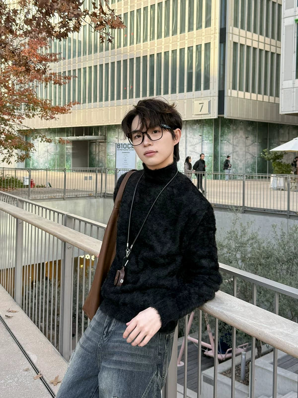 1627207:28341,6003210701333,1627207:28341,6003210701332,1627207:28341,6003210701335,1627207:28341,6003210701334,6003210701333,6003210701332,6003210701335,6003210701334, Fuzzy Mock Neck Mohair Sweater