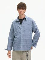 Gingham Check Long Sleeve Button-Up Shirt 2