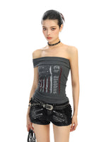 Graffiti Off-Shoulder Bandeau Tank Top 5