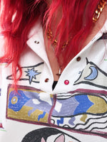 Graffiti Print Striped Long Sleeve Turtleneck 4