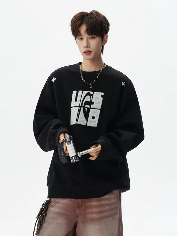 Graphic Embroidered Heavyweight Crewneck Sweatshirt 5