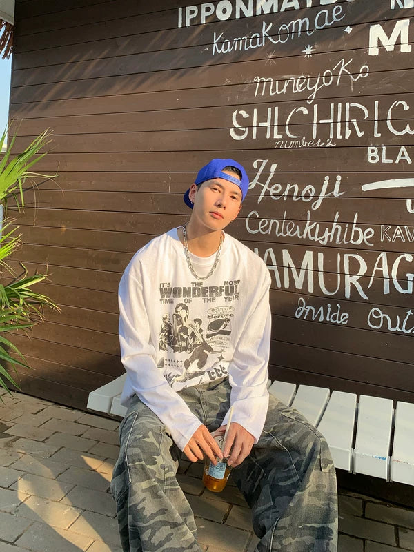 Graphic Long Sleeve Streetwear T-Shirt 2