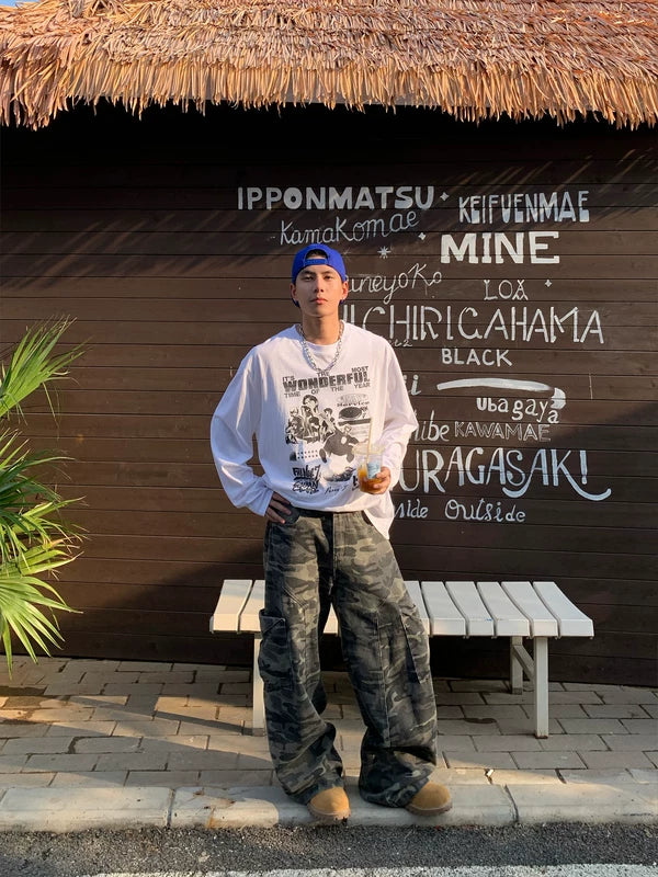 Graphic Long Sleeve Streetwear T-Shirt 3