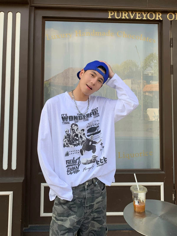 Graphic Long Sleeve Streetwear T-Shirt 5