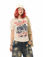 Graphic Motorcycle Print Short Sleeve T-Shirt 4