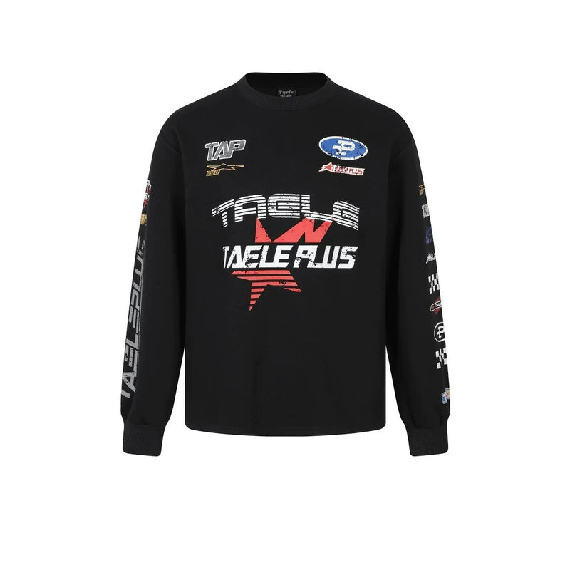 1627207:28341,6173560902789,1627207:28341,6173560902788,1627207:28341,6173560902787,6173560902789,6173560902788,6173560902787, Graphic Print Crewneck Long Sleeve T-Shirt