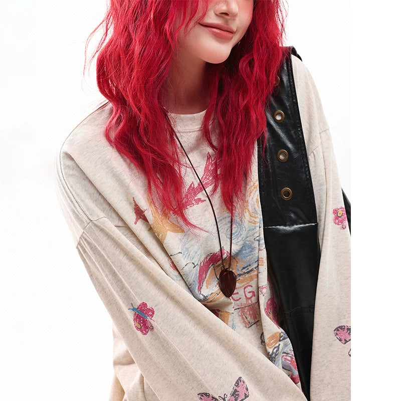 Graphic Print Long Sleeve Casual T-Shirt 4