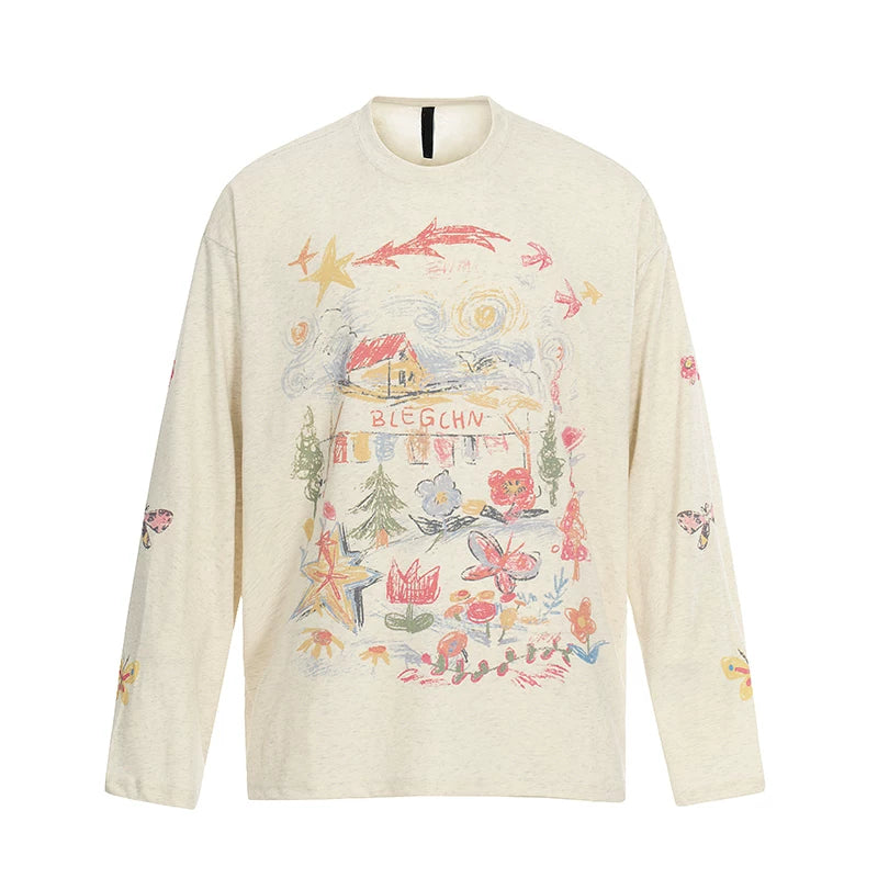 Graphic Print Long Sleeve Casual T-Shirt 5