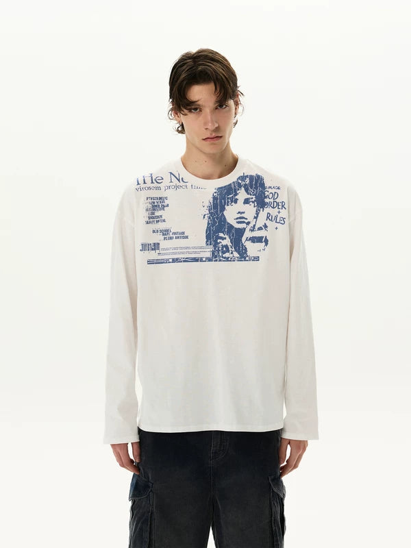 Graphic Print Long Sleeve Street T-Shirt 4
